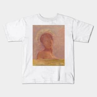 Closed Eyes by Odilon Redon Kids T-Shirt